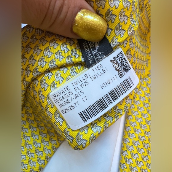 Hermès Pegasus Flyus Tie 100%silk Made In France Men's - Picture 7 of 10